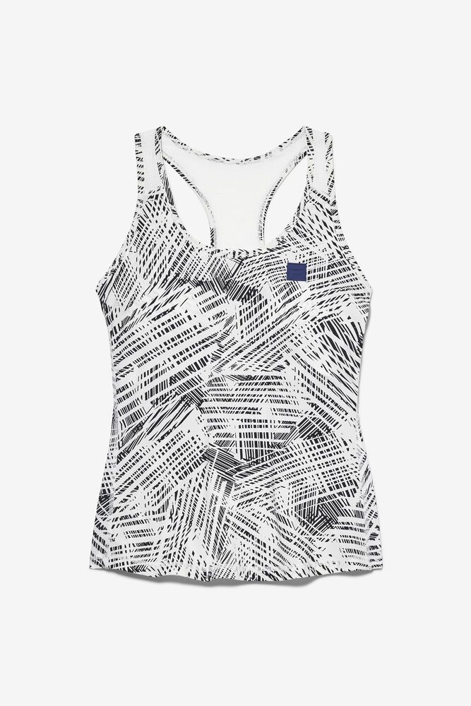 Fila Tank Top Womens White Foul Line Racerback - Ireland 82061-BRHE